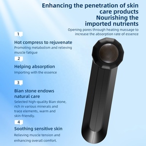 Appareil de lifting facial portatif 3-en-1 Kin Tightening, masseur chaud et froid infusé de minéraux, outil électronique de guérison par les pierres - Product Image 5