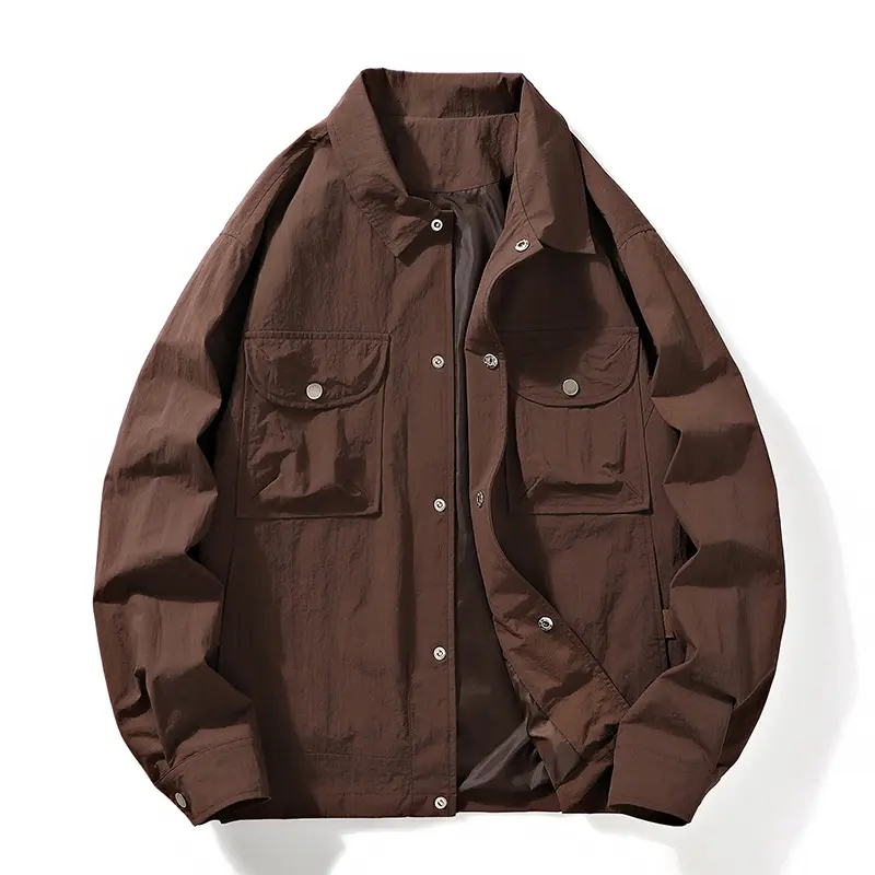 Jaqueta de motorista leve com botões para exterior, jaqueta corta-vento leve com design personalizado OEM