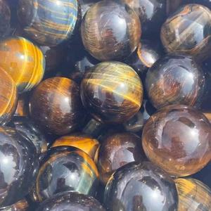 Boule de cristal en forme d'yeux de tigre, en vrac, naturel, spécial, couleur jaune, bleu, sphère de guérison - Product Image 2