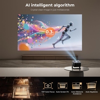 Projecteur intelligent Android 14 à haute luminosité, WiFi 5G, multilingue, écran de projection large de 300 pouces