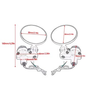 2PCS Extrémités <span class=keywords><strong>de</strong></span> <span class=keywords><strong>guidon</strong></span> <span class=keywords><strong>de</strong></span> moto 7/8 "22mm Rétroviseurs latéraux universels en aluminium à LED pour <span class=keywords><strong>Cafe</strong></span> <span class=keywords><strong>Racer</strong></span> - Product Image 6