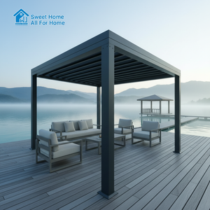 Pérgola Solar de Aluminio con Techo de Láminas, Impermeable para Exteriores, Ecológica, Certificada, para Patio, Jardín, Gazebo, Toldo, Marca <span class=keywords><strong>Sweethome</strong></span>, 6m - Product Image 3