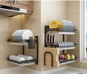 Organizador <span class=keywords><strong>de</strong></span> cocina <span class=keywords><strong>de</strong></span> montaje en pared <span class=keywords><strong>de</strong></span> acero inoxidable, soporte <span class=keywords><strong>de</strong></span> almacenamiento para <span class=keywords><strong>cubiertos</strong></span>, <span class=keywords><strong>escurridor</strong></span> <span class=keywords><strong>de</strong></span> platos, estante <span class=keywords><strong>de</strong></span> secado <span class=keywords><strong>de</strong></span> Metal seguro para alimentos - Product Image 1