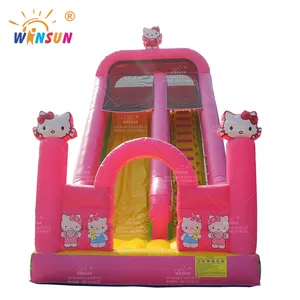 Hot Sale Kommerzielle Cartoon Katze Aufblasbare Türsteher Jumping Bouncy Castle mit Slide Kids Jumping Castle