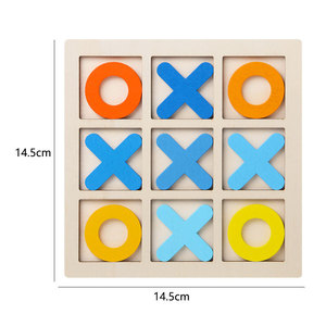 Jouet classique enfants jouets en bois Tic <span class=keywords><strong>Tac</strong></span> Toe plateau de jeu jouets éducatifs en bois XO échecs avec deux joueurs - Product Image 5