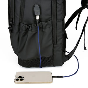 Mochila para ordenador portátil de gran capacidad multifuncional con USB impermeable con logotipo personalizado de viaje - Product Image 2