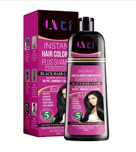 Haarfarb-Shampoo graue Haarfarbe auf schwarze ändern frei von Ammoniak natürlicher kräuterfarbener schwarzer Haarfarb-Shampoo
