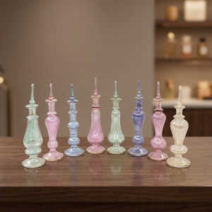 Bouteille de parfum artisanale soufflée à la bouche, art populaire égyptien LW10 ZAHEREEN, souvenir, décoration de remise de diplôme/Nouvel An, artisanat en verre - Product Image 3