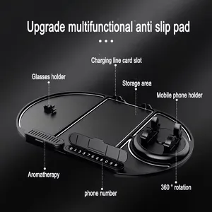 4-In-1 Auto-Accessoires Organizer Antislip Telefoonpad Met Houder Voor Autodashboard En Kofferbak Antislip Autotelefoonhouder