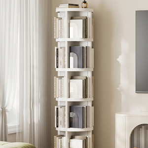 Estante de Livros Multifuncional Rotativa 360 Graus com 5 Camadas, Novo Design, Estante de Plástico para Exibição e Organização Doméstica - Product Image 3