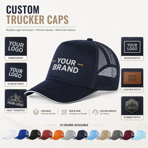 Gorra Trucker Personalizada de 5 Paneles Multicolor con Cierre Ajustable de Velcro y Malla Trasera, Gorra de Béisbol Deportiva - Product Image 5