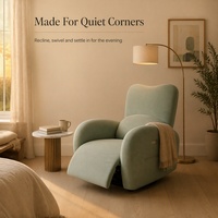 Fauteuil inclinable électrique en tissu, pivotant et à bascule, avec repose-pieds, pour salon, chambre ou salle de séjour