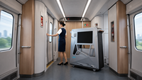Carrito de Servicio para Trenes de Alta Velocidad con Pantalla Táctil Interactiva para Catering de Pasajeros y Anuncios Publicitarios