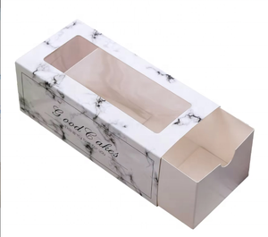 Hộp giấy Kraft màu nâu trắng với cửa sổ rõ ràng hộp bánh mì di động container cho món tráng miệng bánh thực phẩm cho Cookie thiết kế dập nổi - Product Image 1