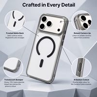 Casing HP Matte Frosted Grosir dengan Cincin Magnet Terintegrasi, Mendukung Pengisian Daya Nirkabel untuk iPhone Seri 12-18