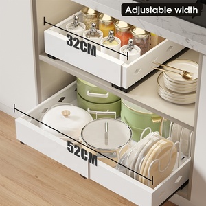 Organizador de Gabinete Extraíble Moderno, Cajón Deslizante Debajo del Fregadero, Estante de Almacenamiento de Metal Resistente para Cocina, Despensa, Gabinete Profesional - Product Image 3