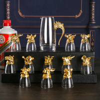 Ensemble de verres à vin Zodiac avec impression de logo personnalisable, 12 pièces, design rétro de luxe léger pour usage domestique, vin rouge
