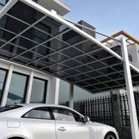 Grand abri de voiture individuel en alliage d'aluminium avec toit en polycarbonate pour garage extérieur, jardin, abri de stationnement, imperméable, durable, autoportant
