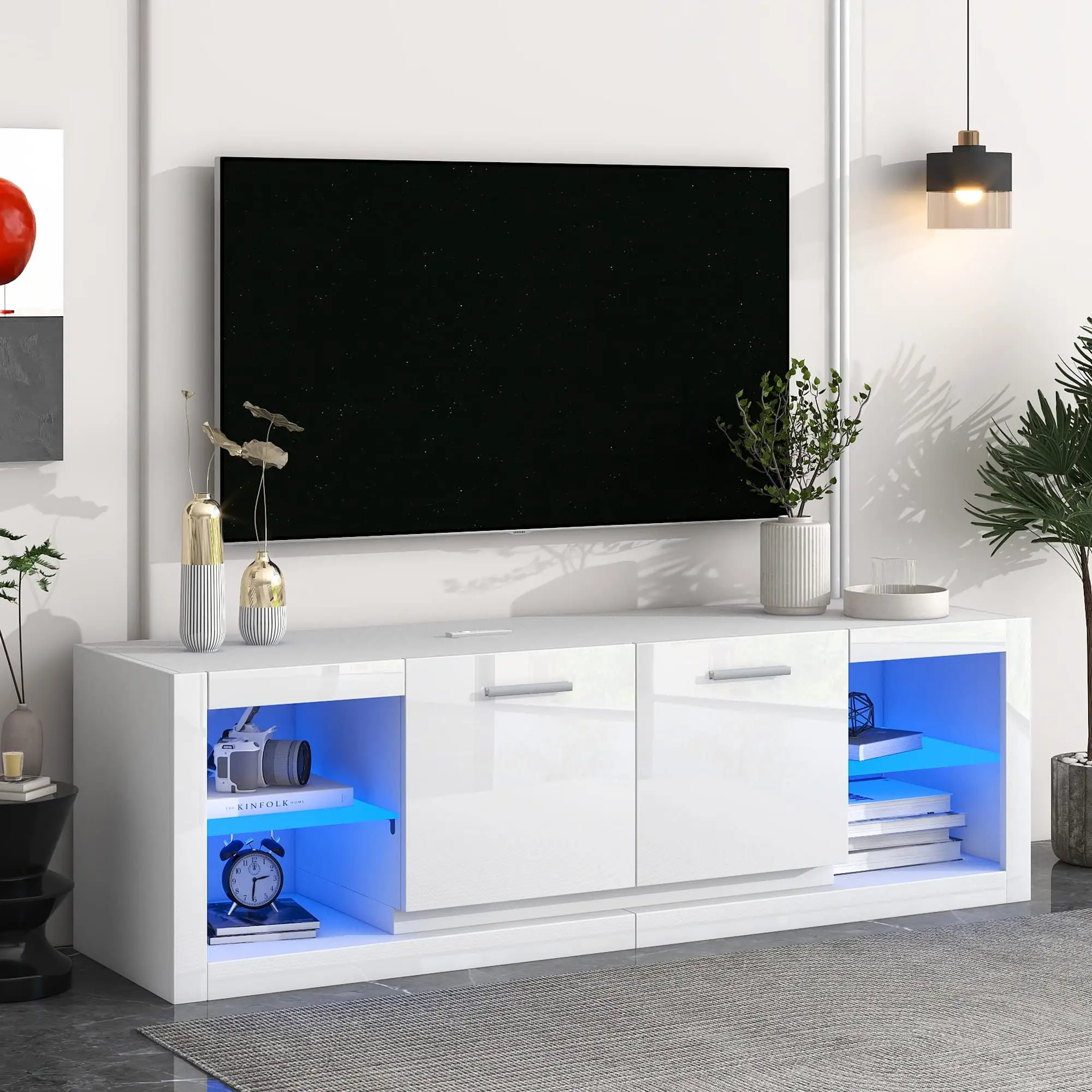 Ultimo design tv stand unità tv cabinet uv tv stand tavolo con armadi di stoccaggio moderno di lusso soggiorno