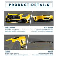 Pare-chocs de voiture en fibre de carbone sèche + matériau PP, kit carrosserie large style GTR Pro pour Mercedes Benz AMG GT GTC GTS, accessoires de voiture