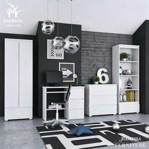 Juego de Muebles Modernos de Melamina Blanca, Panel MDF, Escritorio de Oficina, Armario, Cómoda, Estantería, Venta al Por Mayor - Product Image 1