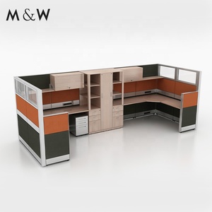 M & W Sang Trọng Hiện Đại 4 Máy Trạm Phân Vùng Buồng Gọi Trung Tâm Vòng Văn Phòng Thấp Modular Ngăn Bàn Văn Phòng Máy Trạm - Product Image 6