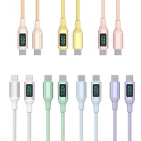 Kabel Pengisian Daya Cepat Laptop 100W Layar Digital, Transfer Data Kecepatan Tinggi Tipe C ke Tipe C untuk MacBook Pro