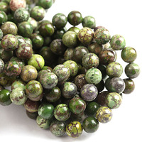 Perles en Perlen de 6/8/10mm pour bricolage, accessoires pour la fabrication de bijoux, pierre empire, Turquoise, naturelle, vente en gros