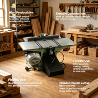 Raboteuse portative pour le travail du bois avec moteur 380V 2.2kW, table coulissante pour le traitement des panneaux de bois, des panneaux MDF et du bois.