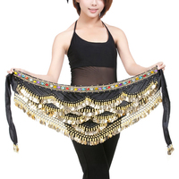 Pièces de monnaie ceinture danse du ventre hanche écharpe Tribal ceinture Halloween gitane Wrap jupe Costume