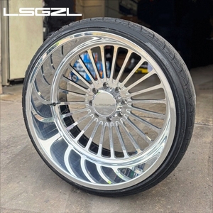 Jantes de camion forgées LSGZL 22X12 24X12 24X14 26X14 28X16 pour <span class=keywords><strong>GMC</strong></span> <span class=keywords><strong>Sierra</strong></span> <span class=keywords><strong>1500</strong></span> 2500 3500 PCD 8x180 6x139.7 Super Single Wide Wheel - Product Image 4