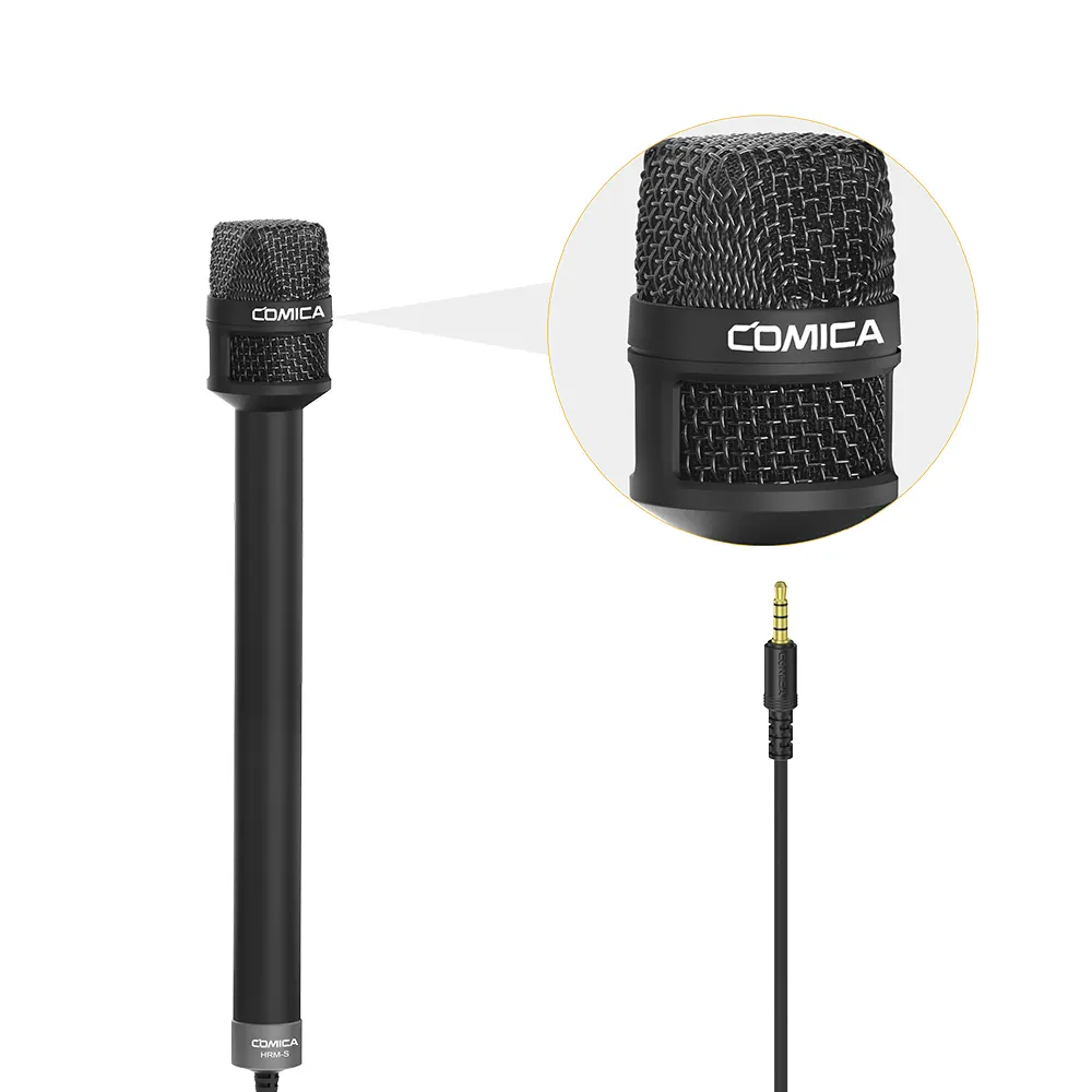 Comica HRM-S Handheld Microphone Reporter Phone Interview Video Mic for iPhone Samsung S10 Huawei xiaomi Smartphones