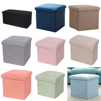 Banc de rangement pliable coffre repose-pieds Table basse siège rembourré tabouret de rangement pliant multifonctionnel boîte de rangement tabourets à chaussures