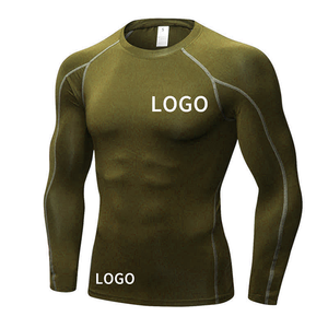 เสื้อรัดกล้ามเนื้อผู้ชาย แห้งเร็ว ป้องกันรังสียูวี สำหรับออกกำลังกาย เล่นเซิร์ฟ ว่ายน้ำ แขนสั้น รับออกแบบโลโก้ตามสั่ง - Product Image 4