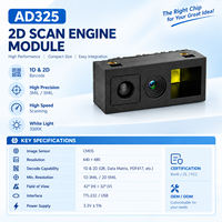 Module de scanner de codes-barres 2D QR intégré AD325, moteur de numérisation CMOS ultra-léger 2g, USB TTL232 pour kiosque, terminal industriel