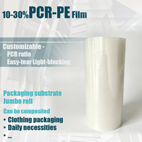 Film blanc laiteux PCR-PE 10-30% 80 ° Film d'emballage anti-lumière résistant aux ultra-basses températures et facile à déchirer