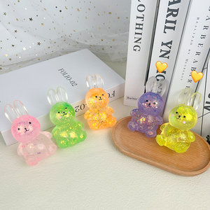 Colorful Flashing Rabbit <b>Squeeze</b> Toy <b>Ball</b>-Shaped Glitter Creative Cute Decompression Toy for Kids Wholesale Malt Sugar Animal - Product Image 4