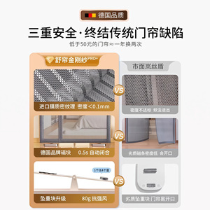 Mosquito Proof <b>Screen</b> Door Curtain Polyester <b>Mesh</b> Magnetic Strip Easy Install Home Living Room Bedroom Outdoor Use - Product Image 4