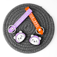 Porte-clés en PVC 3D 2D en forme d'ours de dessin animé, petit cadeau, porte-clés à mousqueton, souvenir en ligne pour couple, pince à clés pour école, MOQ