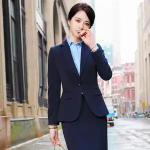 c11954a 2022 latest style ladies formal office wear women's business hotel two piece sets suits