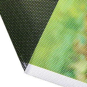 Tek yönlü vizyon Film malzemesi çin'den pürüzsüz parlak plastik PVC dijital baskı See Through