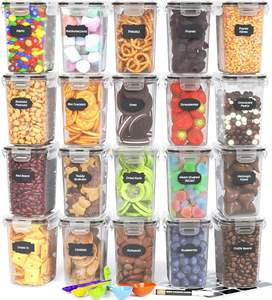Ensemble de 42 boîtes de rangement empilables en plastique sans BPA, hermétiques, pour céréales et aliments secs - Product Image 2