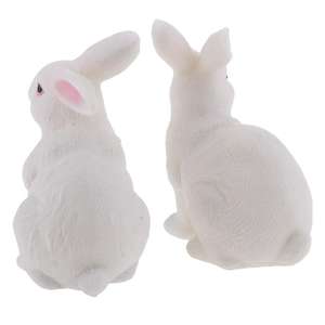 1 coppia di ornamento da giardino all'aperto statuetta di coniglio Statue giardino prato sculture modello di simulazione di coniglio statua - Product Image 5