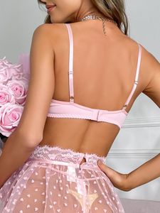 ZZYUP 6142IU hot style women Lace <span class=keywords><strong>sexy</strong></span> chest pink <span class=keywords><strong>love</strong></span> -duty pants prospettiva gonna di garza biancheria intima di san valentino - Product Image 4