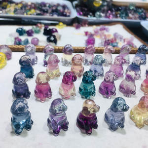 คริสตัลธรรมชาติรูปสัตว์ขนาดเล็ก ชุดกวางเอลก์ หงส์ แกะ ดัมโบ้ ไดโนเสาร์ หมี คริสตัลฟลูออไรต์สีรุ้ง แกะสลัก ขนาด 2 ซม. ขายส่ง - Product Image 5