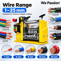 Machine à dénuder les fils électriques We Passion Factory Direct WP-026, 7 trous, 1-25 mm, 180 W, 110 V/220 V, semi-automatique/automatique, câblage