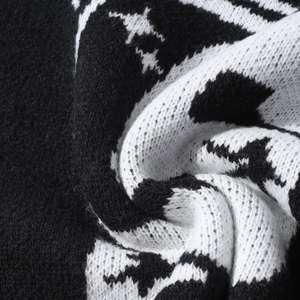 Chandails en jacquard pour hommes OEM OEM ODM pulls en tricot de dessin animé tricots de mode pull en coton noir à col rond personnalisé - Product Image 3