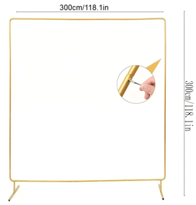 Support de toile de fond carré en métal doré <span class=keywords><strong>pour</strong></span> arche de ballons, idéal <span class=keywords><strong>pour</strong></span> cérémonies de mariage, fêtes d'anniversaire, baby showers et décorations de fond. - Product Image 3