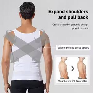 MHK72 amérique populaire usine hommes Compression chemise maillot de corps minceur entraînement gilet Abs Abdomen mince corps Shaper - Product Image 2