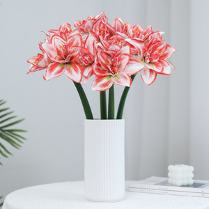 Fleurs artificielles en latex à haute simulation et toucher réel, <span class=keywords><strong>Amaryllis</strong></span>, Clivia, Hippeastrum pour la décoration du salon, du bureau ou du porche - Product Image 2